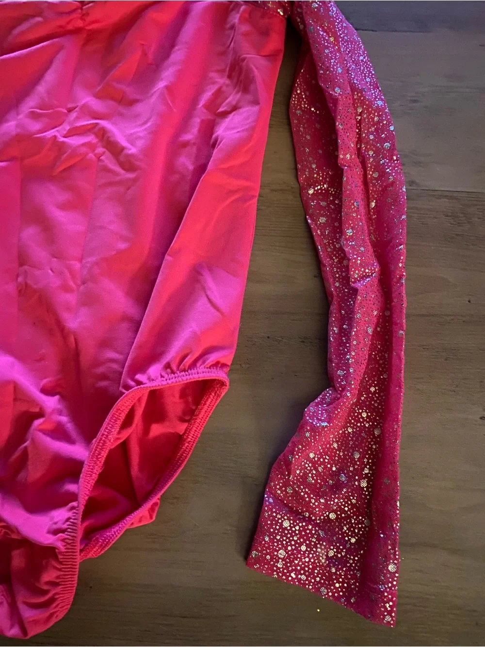 Girls Pink Sparkle Long-Sleeve Leotard Costume size 7/8